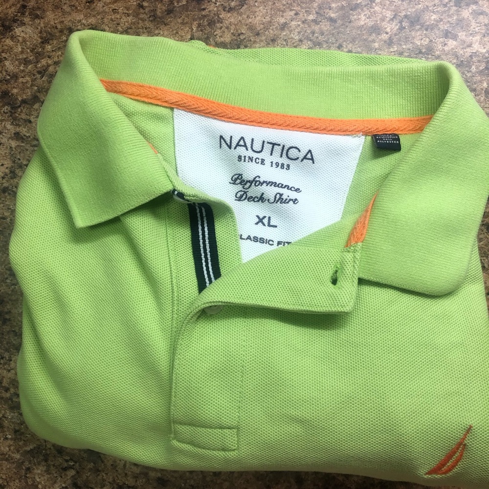 Nautica performance deck shirt green polo xl
